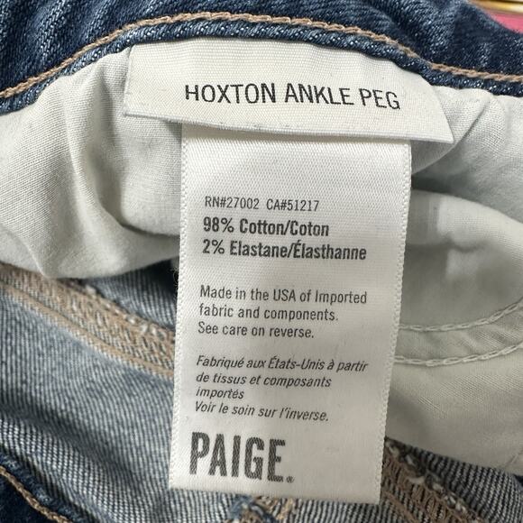 Paige Jeans Women Size 29 Hoxton Skinny Ankle Peg High Rise Button Fly - Picture 10 of 12